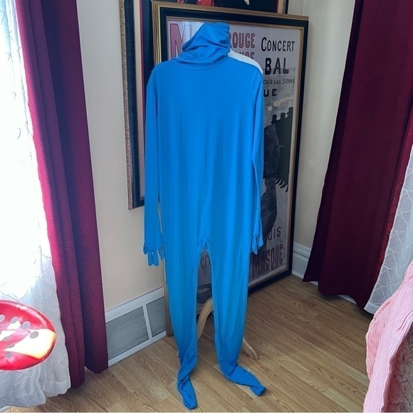 Unisex Stretch Adult Costume Disappearing Man Full Blue Light Blue Body Suit - Picture 2 of 10